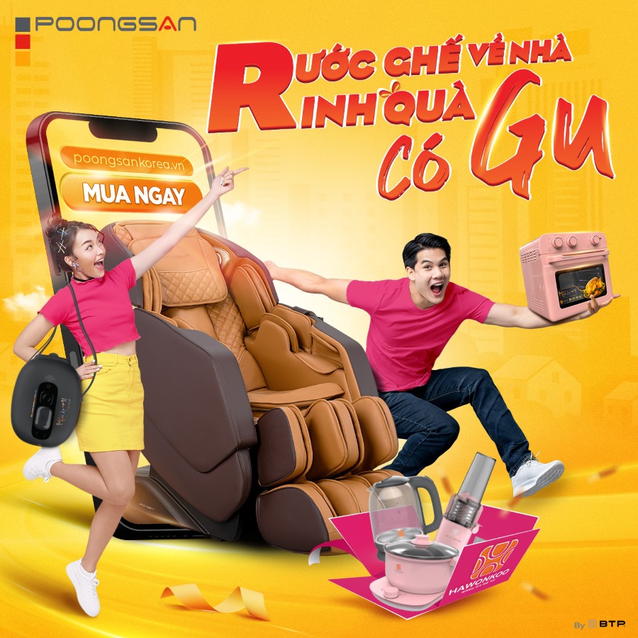 Ghế massage Poongsan có nhiều chương trình ưu đãi, khuyến mãi hấp dẫn
